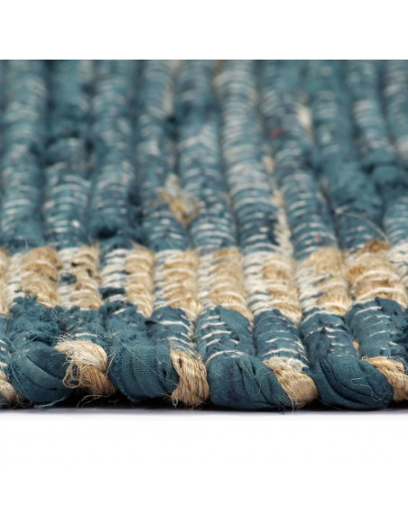 Tappeto Artigianale in Juta Blu 160x230 cm