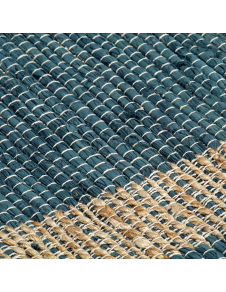 Tappeto Artigianale in Juta Blu 160x230 cm