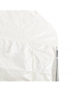 Gazebo con Tetto Bianco 17,84x4,08x3,22 m in Polietilene