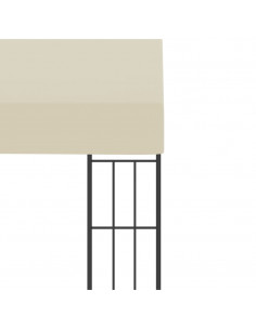 Gazebo a Parete 3x3 m Crema in Tessuto