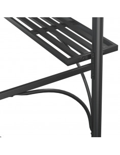 Gazebo Barbecue Ripiani Laterali Antracite 220x115x230 Acciaio