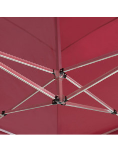 Gazebo Professionale Pieghevole in Alluminio 6x3 m Rosso Vino