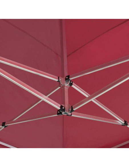 Gazebo Professionale Pieghevole in Alluminio 6x3 m Rosso Vino