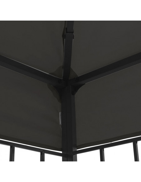 Gazebo con Stringa di Luci LED 3x3 m Antracite