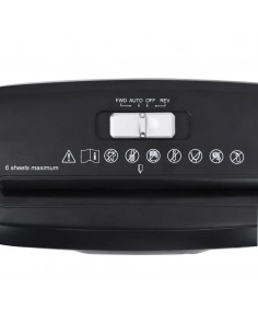 Tritadocumenti 6 Fogli Taglio a Strisce Nero