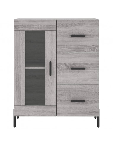 Credenza Grigio Sonoma 69,5x34x180 cm in Legno Multistrato