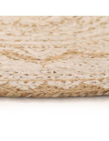 Tappeto in Juta Intrecciata con Stampa 120 cm Rotondo