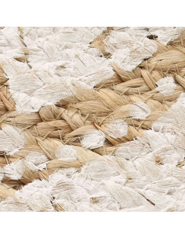 Tappeto in Juta Intrecciata con Stampa 120 cm Rotondo