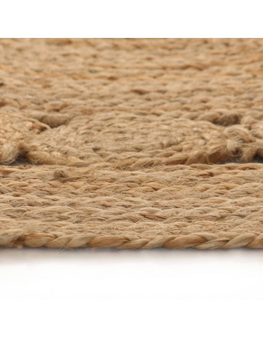 Tappeto in Juta con Design Intrecciato 150 cm Rotondo