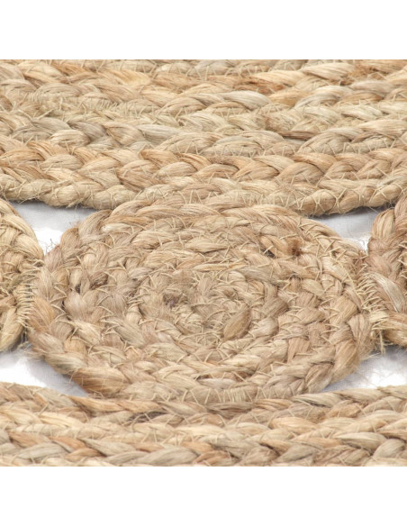 Tappeto in Juta con Design Intrecciato 150 cm Rotondo