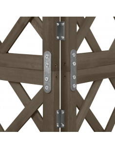 Graticcio Angolare Grigio 50x50x145 cm Legno Massello di Abete