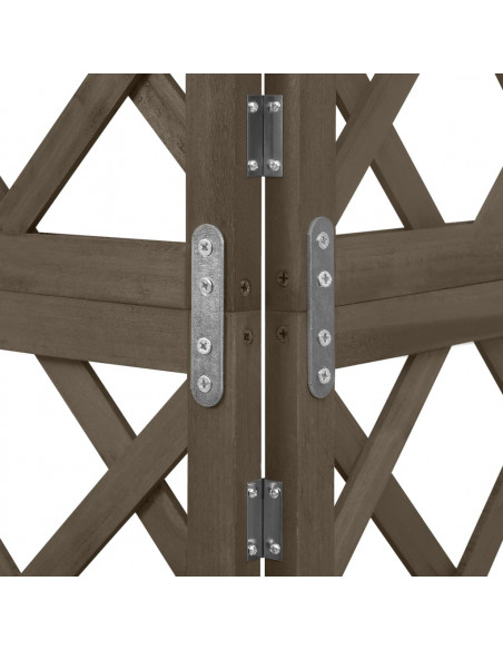 Graticcio Angolare Grigio 50x50x145 cm Legno Massello di Abete