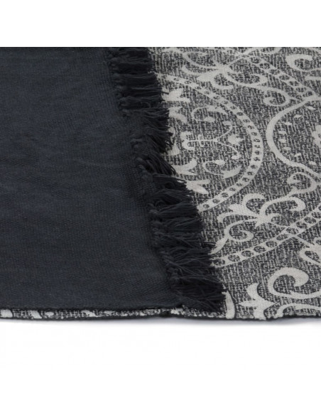 Tappeto Kilim in Cotone 120x180 cm Grigio con Motivi