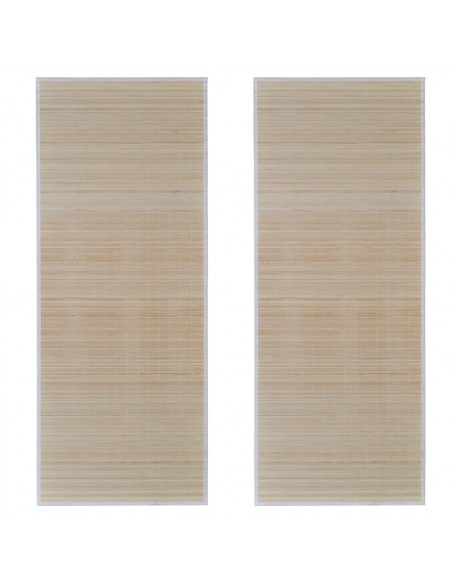 Tappeti Rettangolari in Bambù Naturale 2 pz 120x180 cm