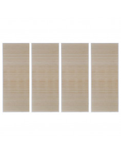 Tappeti Rettangolari in Bambù Naturale 4 pz 120x180 cm