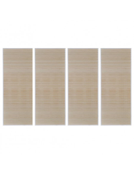 Tappeti Rettangolari in Bambù Naturale 4 pz 120x180 cm