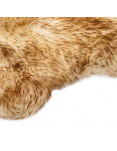 Tappeto in Pelle di Montone 60x90 cm Marrone Melange 2