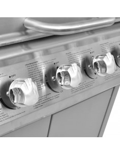 Griglia Barbecue a Gas 4+1 Fornelli Argento