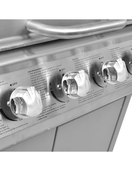 Griglia Barbecue a Gas 4+1 Fornelli Argento