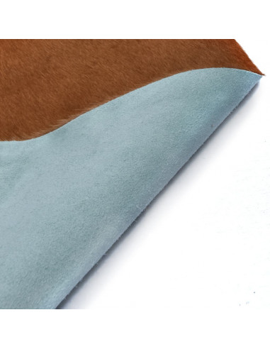 Tappeto in Vera Pelle Bovina Marrone e Bianco 150x170 cm