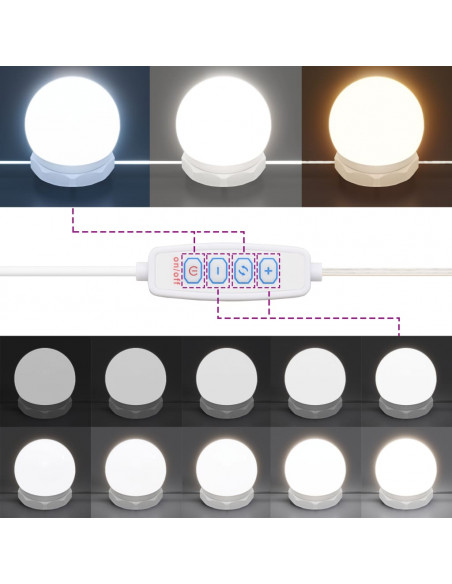 Toeletta con LED Rovere Fumo 96x40x142 cm