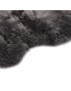 Tappeto in Pelle di Montone 60x90 cm Grigio Chiaro 2