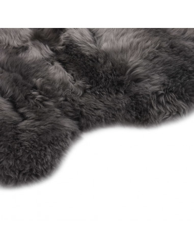 Tappeto in Pelle di Montone 60x90 cm Grigio Chiaro