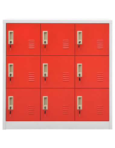 Armadietti Chiavi 5pz Grigio Chiaro Rosso 90x45x92,5cm Acciaio