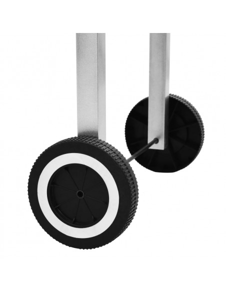 Griglia per Barbecue a Carrello XXL Acciaio Inox con 2 Ripiani