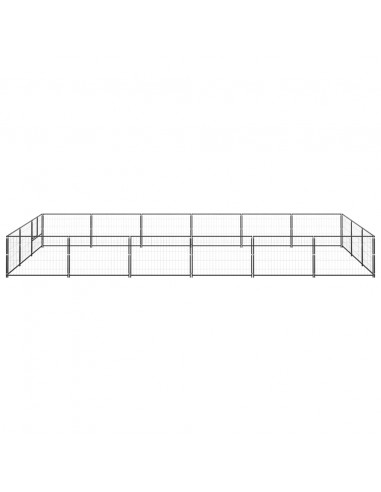 Gabbia per Cani Nera 18 m² in Acciaio