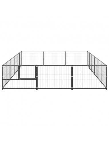 Gabbia per Cani Nera 18 m² in Acciaio
