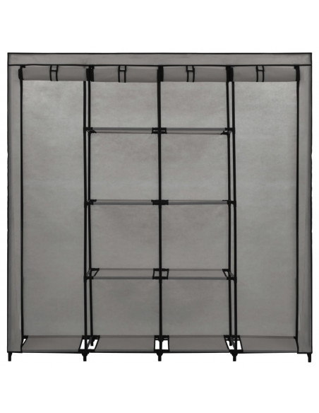Guardaroba con 4 Scomparti Grigio 175x45x170 cm