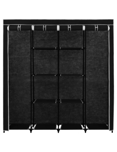 Guardaroba con 4 Scomparti Nero 175x45x170 cm