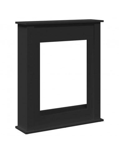Cornice per Camino Nera 75x20x87,5 cm in Truciolato