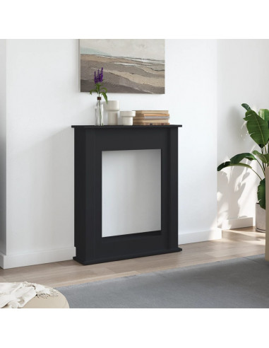 Cornice per Camino Nera 75x20x87,5 cm in Truciolato