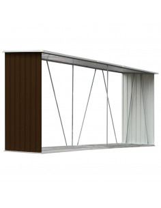 Capannone da Giardino in Acciaio Zincato 330x84x152cm Marrone 2