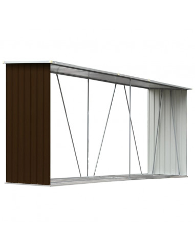 Capannone da Giardino in Acciaio Zincato 330x84x152cm Marrone