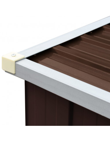Capannone da Giardino in Acciaio Zincato 330x84x152cm Marrone
