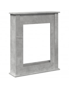 Cornice per Camino Grigio Cemento 75x20x87,5 cm in Truciolato 2