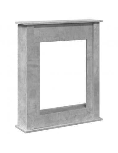 Cornice per Camino Grigio Cemento 75x20x87,5 cm in Truciolato
