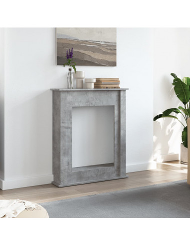 Cornice per Camino Grigio Cemento 75x20x87,5 cm in Truciolato