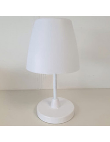 H&S Collection Lampada da Tavolo a LED Ricaricabile Bianca 13x30 cm