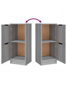 Credenze 3 pz Grigio Sonoma in Legno Multistrato