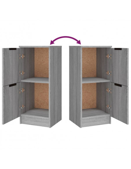 Credenze 3 pz Grigio Sonoma in Legno Multistrato