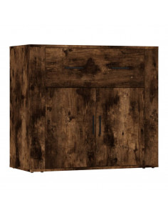 Credenze 3 pz Rovere Fumo in Legno Multistrato