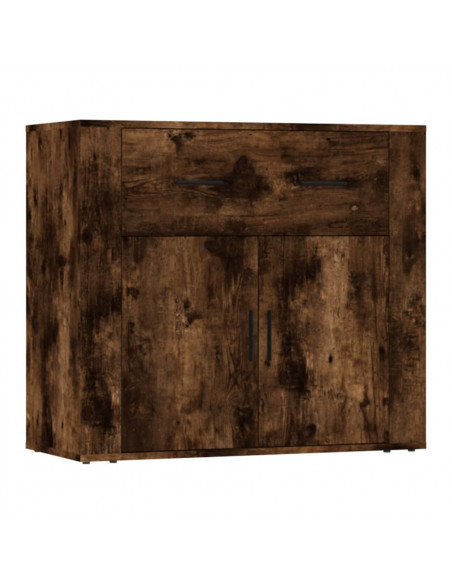 Credenze 3 pz Rovere Fumo in Legno Multistrato