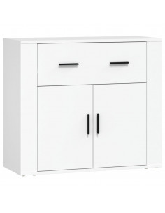 Credenze 3 pz Bianco in Legno Multistrato