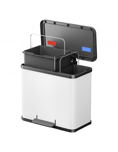 Hailo Pattumiera a Pedale Oko Duo Plus L 17 L+9 L Bianca 0630-230