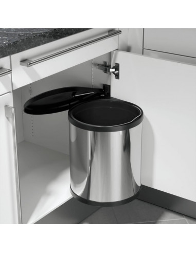 Hailo Pattumiera da Dispensa Compact-Box Taglia M 15 L Acciaio Inox 3555-101