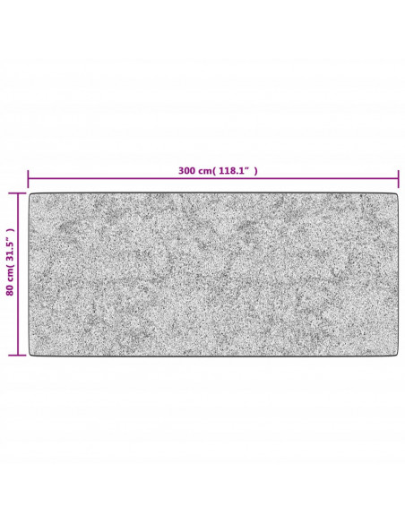 Tappeto Lavabile 80x300 cm Grigio Antiscivolo